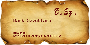 Bank Szvetlana névjegykártya
